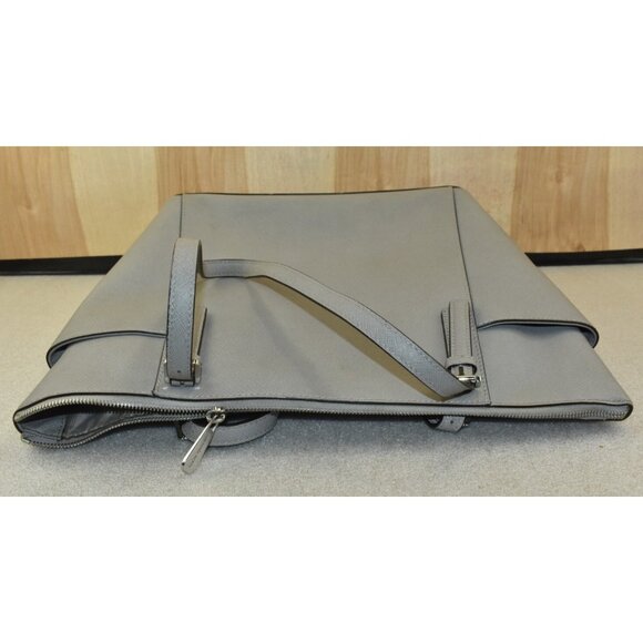 Michael Kors Jet Set Top Zip Tote Saffiano Leather Gray Shoulder Bag -Flaws- - Picture 10 of 16